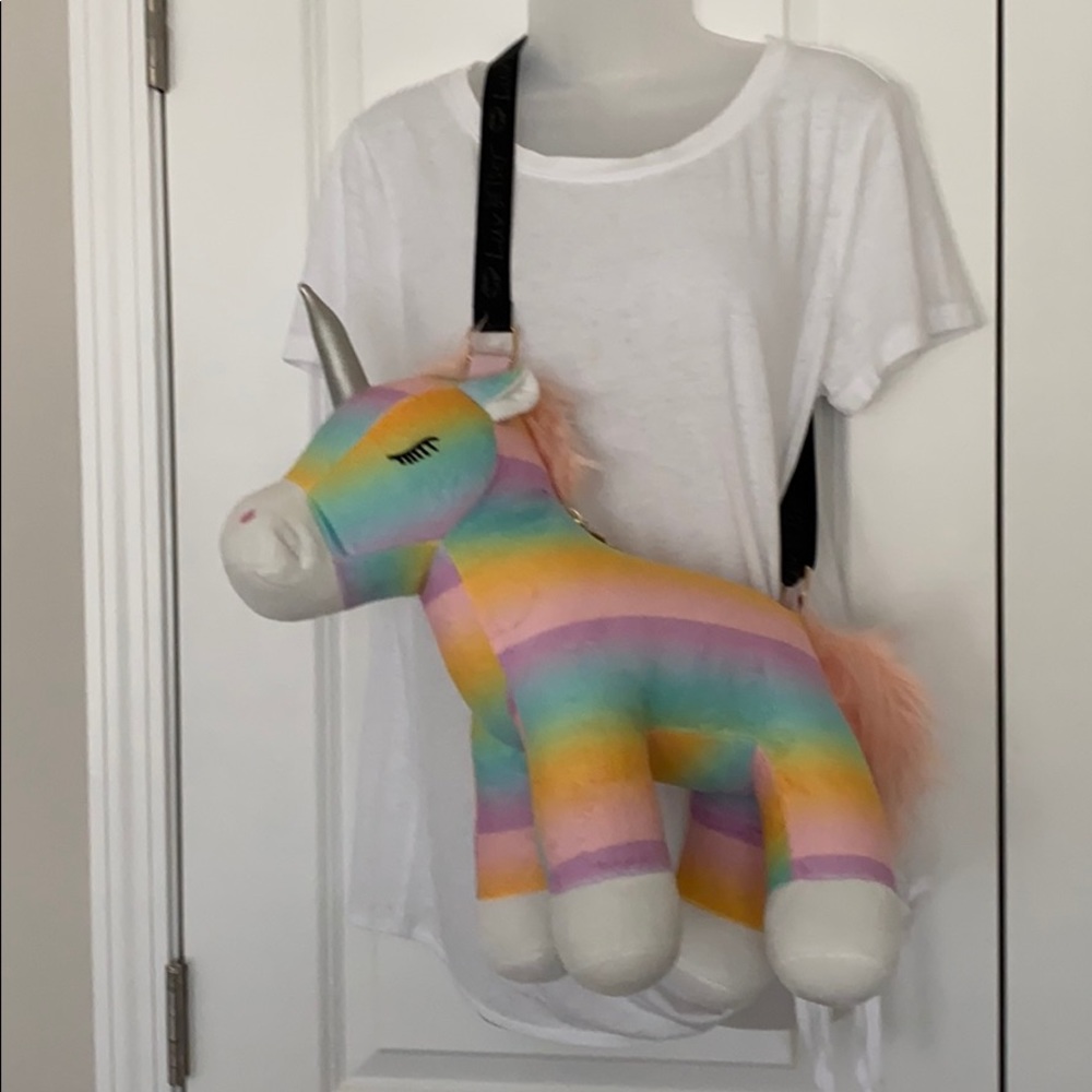 Betsey Johnson rainbow Unicorn/Pony crossbody bag
